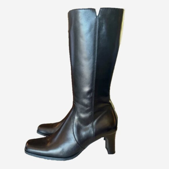 Sudini Torrey Black Napa Calf Italian Leather Tall Dress Boots 10.5N New - Picture 1 of 10